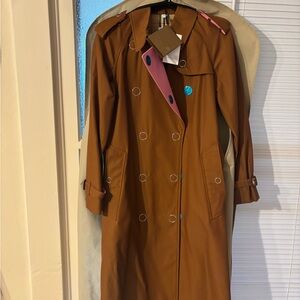 Burberry Tan Trench Coat with Pink Lining